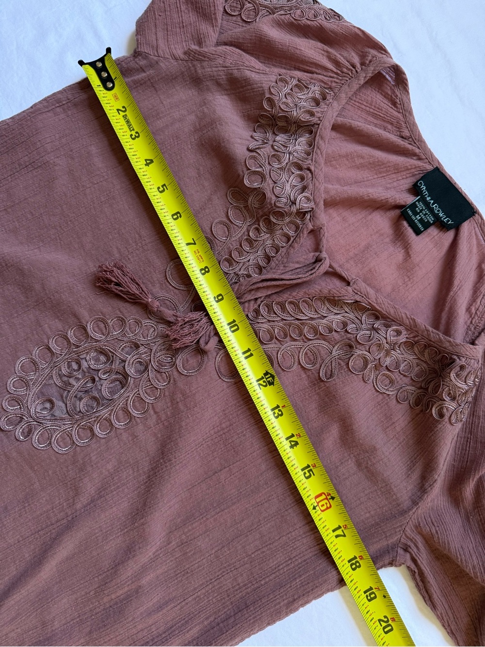 Cynthia Rowley Dusty Rose Cotton Blouse - Picture 4 of 5